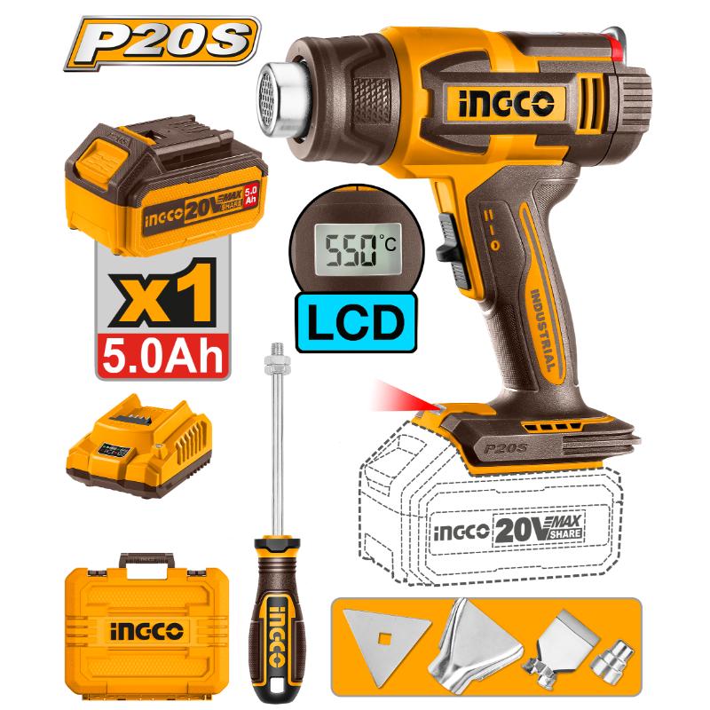 Ingco 20V Lithium-Ion Heat Gun Set