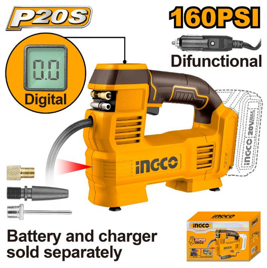 Ingco 20V Lithium-Ion auto air compressor