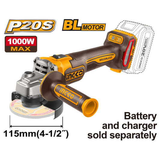 Ingco 20V Lithium-Ion angle grinder