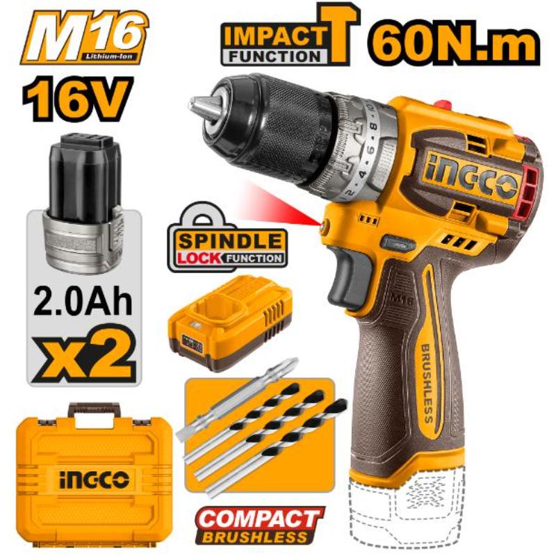 Ingco 16V Lithium-Ion Impact Drill