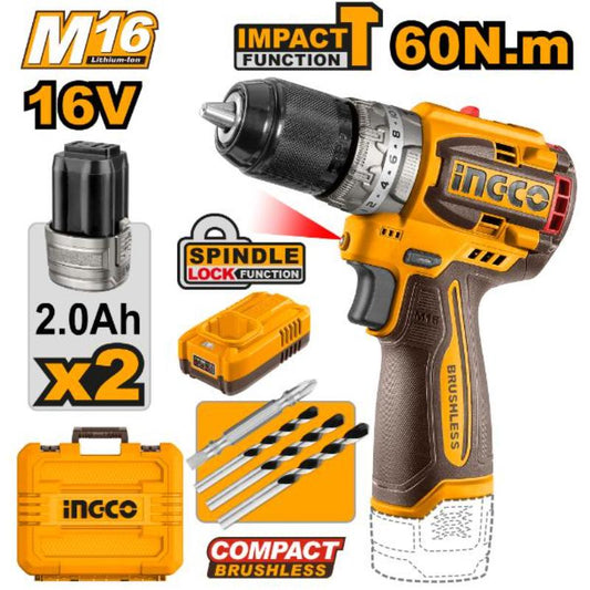 Ingco 16V Lithium-Ion Impact Drill