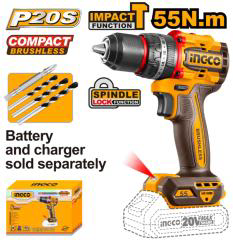 Ingco 20V Lithium-Ion Impact Drill 55N.m